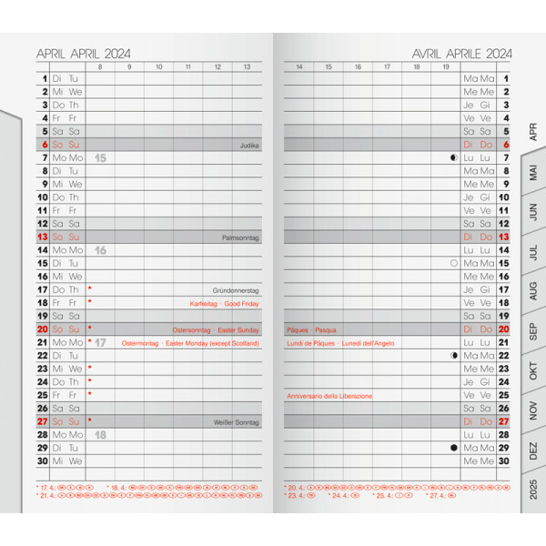 Monatssichtkalender Ersatzkalendarium Brunnen 75100003 - 8,7 x 15,3 cm Jahr 2023 2 Seiten/1 Monat 32 Seiten Modell 751
