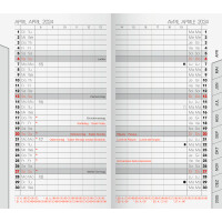 Monatssichtkalender Ersatzkalendarium Brunnen 75100004 - 8,7 x 15,3 cm Jahr 2024 2 Seiten/1 Monat 32 Seiten Modell 751