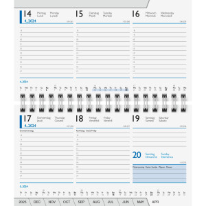 Wochensichtkalender Ersatzkalendarium Brunnen 75501003 - 8,7 x 15,3 cm wei&szlig; Jahr 2023 2 Seiten/1 Woche 144 Seiten Modell 755 Karton-Umschlag