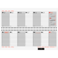 Querterminkalender Brunnen 77201004 - 29,7 x 10,5 cm weiß Jahr 2024 2 Seiten/1 Woche 112 Seiten Modell 772 Karton-Einband