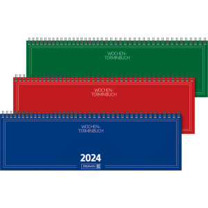Querterminkalender Brunnen 77401954 - 32,6 x 10,2 cm farbig sortiert Jahr 2024 2 Seiten/1 Woche 112 Seiten Modell 774 einteilig Karton-Einband