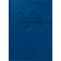 Buchkalender Brunnen 79833904 - 14 x 20,6 cm blau Jahr 2024 1 Seite/1 Tag 432 Seiten Modell 798 Kunstleder-Einband