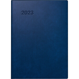 Taschenkalender Brunnen 73411303 - A6 10 x 14 cm dunkelblau Jahr 2023 1 Seite/2 Tage 208 Seiten Modell 734 Kunststoff-Einband