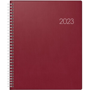 Buchkalender Brunnen 76101294 - 21 x 26 cm weinrot Jahr 2024 2 Seiten/1 Woche 160 Seiten Modell 761 Kunststoff-Einband