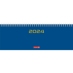Querterminkalender Brunnen 77261034 - 29,7 x 10,5 cm blau Jahr 2024 2 Seiten/1 Woche 112 Seiten Modell 772 Karton-Einband