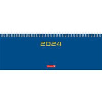 Querterminkalender Brunnen 77261034 - 29,7 x 10,5 cm blau Jahr 2024 2 Seiten/1 Woche 112 Seiten Modell 772 Karton-Einband