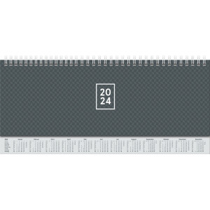 Querterminkalender Brunnen 77262904 - 29,7 x 10,5 cm schwarz Jahr 2024 2 Seiten/1 Woche 112 Seiten Modell 772 Karton-Einband