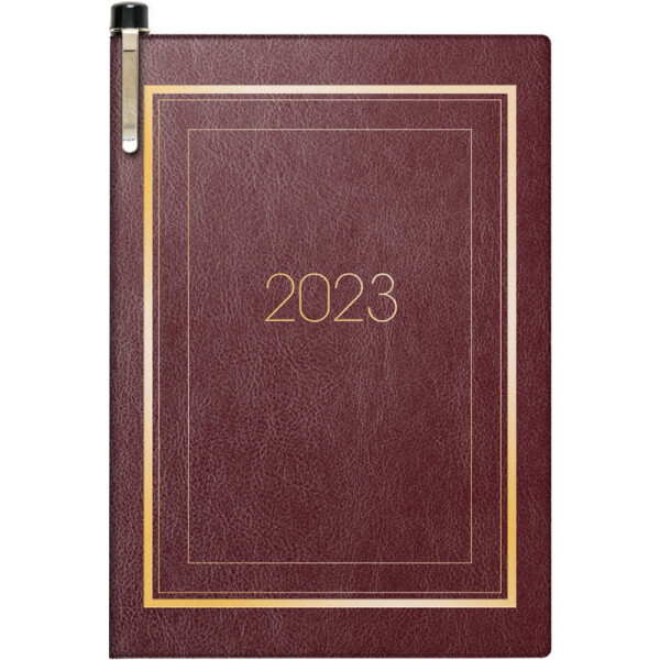 Taschenkalender Brunnen 71336294 - A7 7,2 x 10,2 cm bordeaux Jahr 2024 2 Seite/1 Wochen 160 Seiten Modell 713 SOFT-Einband