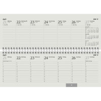 Querterminkalender Glocken 72921804 - 42 x 13,7 cm grau Jahr 2024 2 Seite/1 Woche 112 Seiten Modell 729 Karton-Umschlag