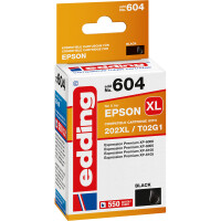 Tintendruckerpatrone edding ersetzt Epson 604-EDD - schwarz 202XL (T02G1) ca. 550 Seiten 20 ml