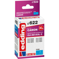Tintendruckerpatrone edding ersetzt Canon 622-EDD - cyan CLI-581XXLC ca. 895 Seiten 10,5 ml