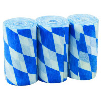 Niflamokrepp Dekoband Werola 794065000 - 10 x 1000 cm weiß-blau/Rauten Pckg/3 Rollen