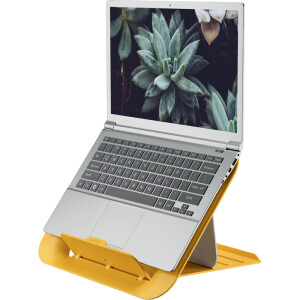 Laptopständer Leitz Ergo Cosy 6426 - für Laptops 13 bis 17 Zoll gelb höhenverstellbar 50 - 200 mm 4 Neigungswinkel