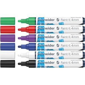 Acrylmarker Schneider Paint-It 320 1202 - farbig sortiert...
