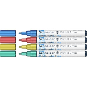 Metallicmarker Schneider Paint-It 011 - farbig sortiert 2 mm 4er-Set