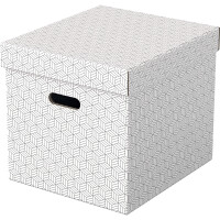 Aufbewahrungsbox Esselte Cube Home 628288 - 320 x 315 x 365 mm weiß Wellpappe Pckg/3