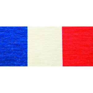Niflamokrepp Dekoband Werola 794064003 - 10 x 1000 cm blau-weiss-rot/Frankreich, Niederlande Pckg/3 Rollen