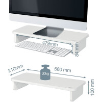 Monitorständer Leitz Ergo 6434 - 479 x 210 x 84 mm weiß bis zu 20 kg
