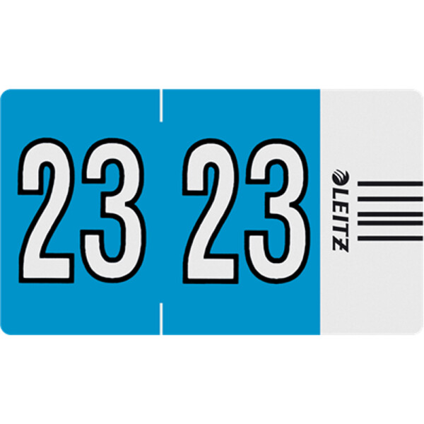 Jahressignal Leitz Orgacolor 6753 - 30 x 23 mm hellblau Aufdruck 2023 selbstklebend Pckg/100