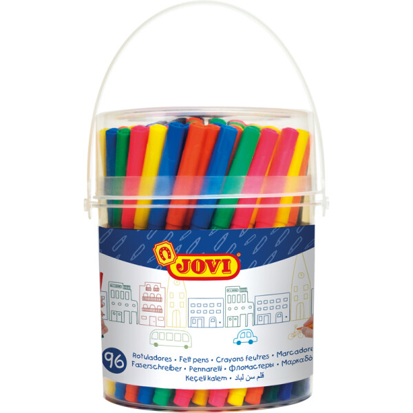 Faserschreiber Jovi 1696 - farbig sortiert 1 mm Faserspitze Tinte auf Wasserbasis Kunststoffschaft 96er-Set
