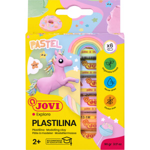 Knetmasse Jovi Plastilina Pastel 90 - farbig sortiert...