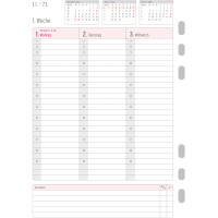 Timer Wochenkalendarium Chronoplan 50234 - A5 148 x 210 mm weiß Jahr 2024 2 Seiten/1 Woche 80/120 g/m² Papier