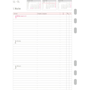 Timer Wochenkalendarium Chronoplan 50574 - A5 148 x 210 mm weiß Jahr 2024 2 Seiten/1 Woche 80/120 g/m² Papier