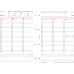 Timer Wochenkalendarium Chronoplan 50704 - A4 210 x 297 mm weiß Jahr 2024 2 Seiten/1 Woche 80/120 g/m² Papier