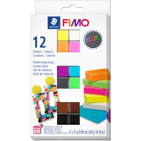 Modelliermasse Staedtler FIMO effect Neon 8013C12 - farbig sortiert neonfarbend ofenhärtend 25 g 12er-Set