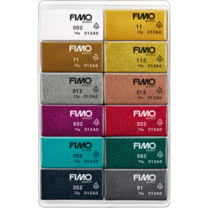 Modelliermasse Staedtler FIMO effect sparkle 8013C12 - farbig sortiert sparklefarbend ofenhärtend 25 g 12er-Set