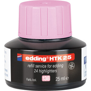 Textmarker Nachfülltinte Edding HTK25 - pastellrosa für Mod. 345/24 permanent 25 ml