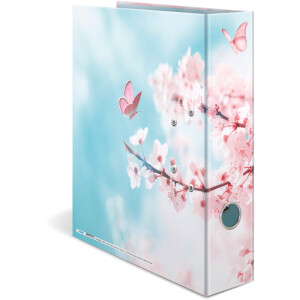 Motivordner Herma Flowers 19556 - A4 315 x 285 mm Cherry Blossom 70 mm breit Hebelmechanik Folienkarton