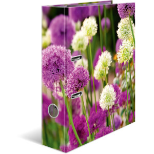 Motivordner Herma Flowers 19558 - A4 315 x 285 mm Purple Sensation 70 mm breit Hebelmechanik Folienkarton