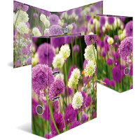 Motivordner Herma Flowers 19558 - A4 315 x 285 mm Purple Sensation 70 mm breit Hebelmechanik Folienkarton