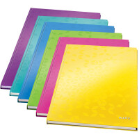 Notizbuch Leitz WOW 4625 - A4 210 x 297 mm gelb liniert 80 Blatt Hartpappe-Einband FSC 90 g/m² Pckg/6