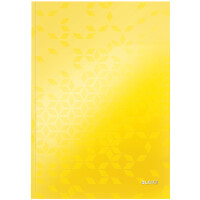 Notizbuch Leitz WOW 4625 - A4 210 x 297 mm gelb liniert 80 Blatt Hartpappe-Einband FSC 90 g/m² Pckg/6
