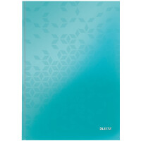 Notizbuch Leitz WOW 4626 - A4 210 x 297 mm eisblau kariert 80 Blatt Hartpappe-Einband FSC 90 g/m² Pckg/6