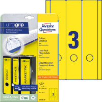 Ordnerrückenschild Avery Zweckform L4755 - 61 x 297 mm gelb breit / lang selbstklebend für alle Druckertypen Pckg/60