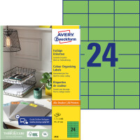 Universaletikett Avery Zweckform 3451 - A4 70 x 37 mm gelb permanent FSC Papier für alle Druckertypen Pckg/2400