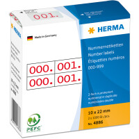 Anlageetikett Herma 4886 - im Spender Zahlen 0-999 10 x...