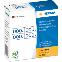 Anlageetikett Herma 4886 - im Spender Zahlen 0-999 10 x...