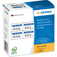 Anlageetikett Herma 4832 - im Spender Zahlen 0-999 15 x...