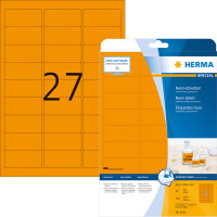 Neonetikett Herma 5143 - A4 63,5 x 29,6 mm neongrün permanent Papier für alle Druckertypen Pckg/540