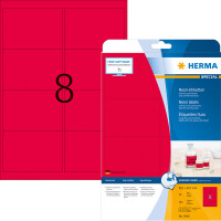 Neonetikett Herma 5046 - A4 99,1 x 67,7 mm neonrot permanent Papier für alle Druckertypen Pckg/160