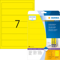 Ordnerrückenschild Herma 5091 - 38 x 192 mm gelb schmal / kurz selbstklebend für alle Druckertypen Pckg/140