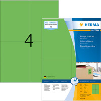 Universaletikett Herma 4399 - A4 105 x 148 mm grün permanent FSC Papier für alle Druckertypen Pckg/400
