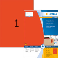 Universaletikett Herma 4402 - A4 210 x 297 mm rot permanent FSC Papier für alle Druckertypen Pckg/100
