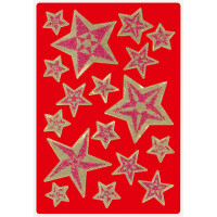Sticker Weihnachten sigel CS109 - Sterne silver Classic 1 Blatt / 29 Stück