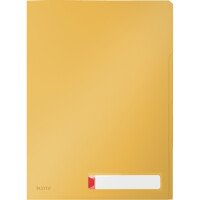 Sichthülle Leitz Cosy Privacy 4716 - A4 313 x 229 mm gelb mit Beschriftungsfenster 3 Fächer oben/rechts offen 0,20 mm PP-Folie Pckg/3