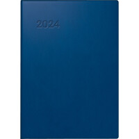 Taschenkalender Brunnen 71311304 - A7 7,2 x 10,2 cm dunkelblau Jahr 2024 2 Seite/1 Wochen 160 Seiten Modell 713 Kunststoff-Einband